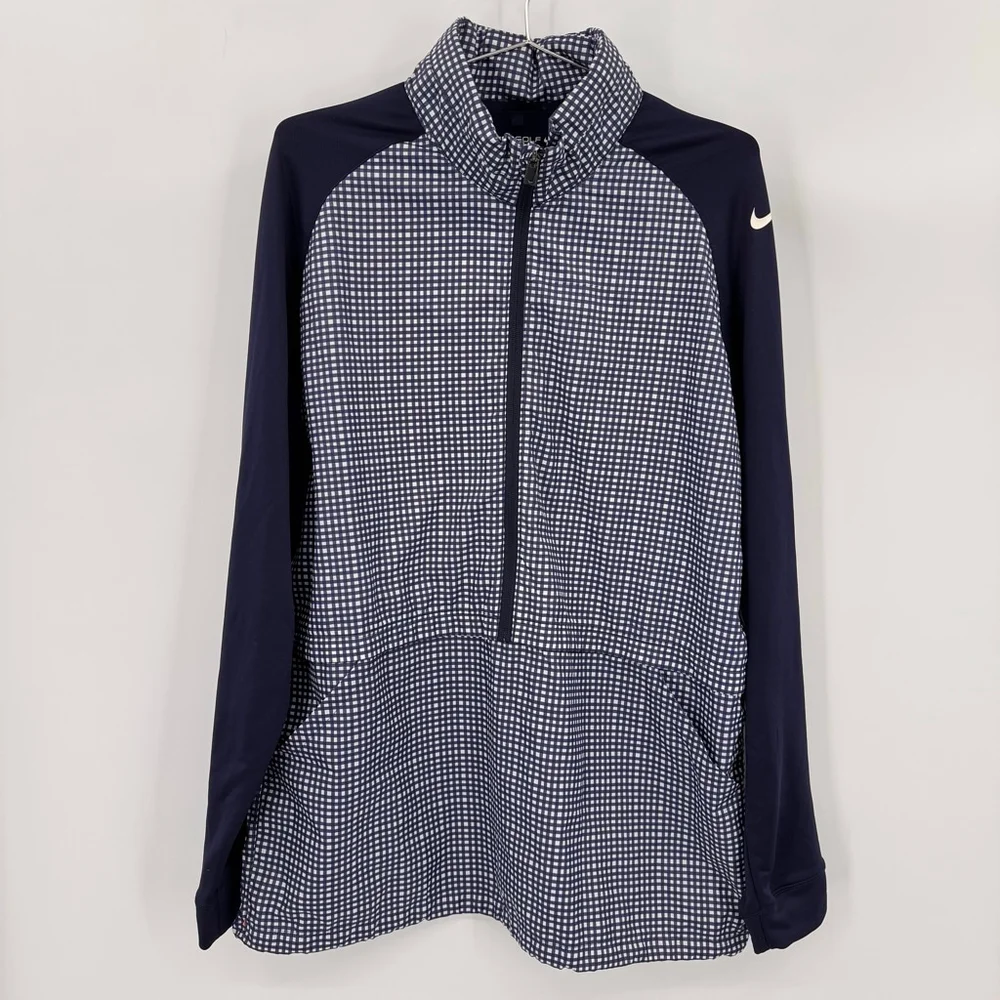 Nike Golf Half Zip Pullover Windbreaker Navy Blue White Men’s Size Large